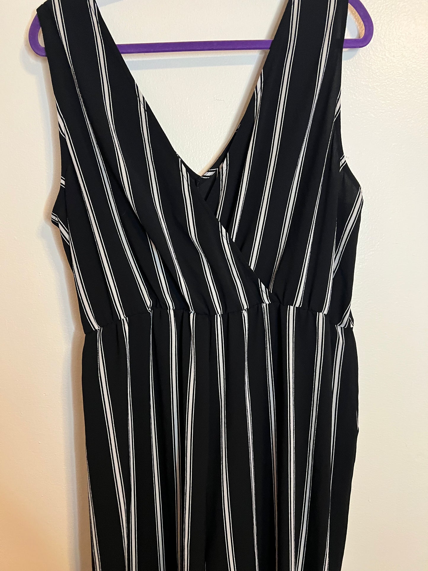 As You Wish Black And White Striped Jumper With Tie Detail