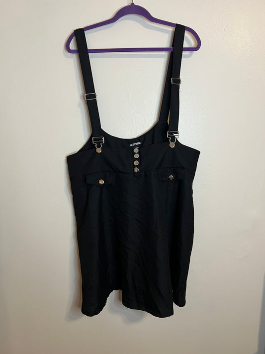 Hot Topic Suspender Black Buckle Adjustable Pleated Mini Skirt