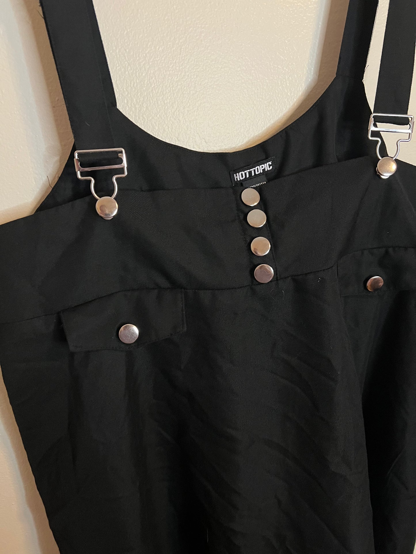 Hot Topic Suspender Black Buckle Adjustable Pleated Mini Skirt