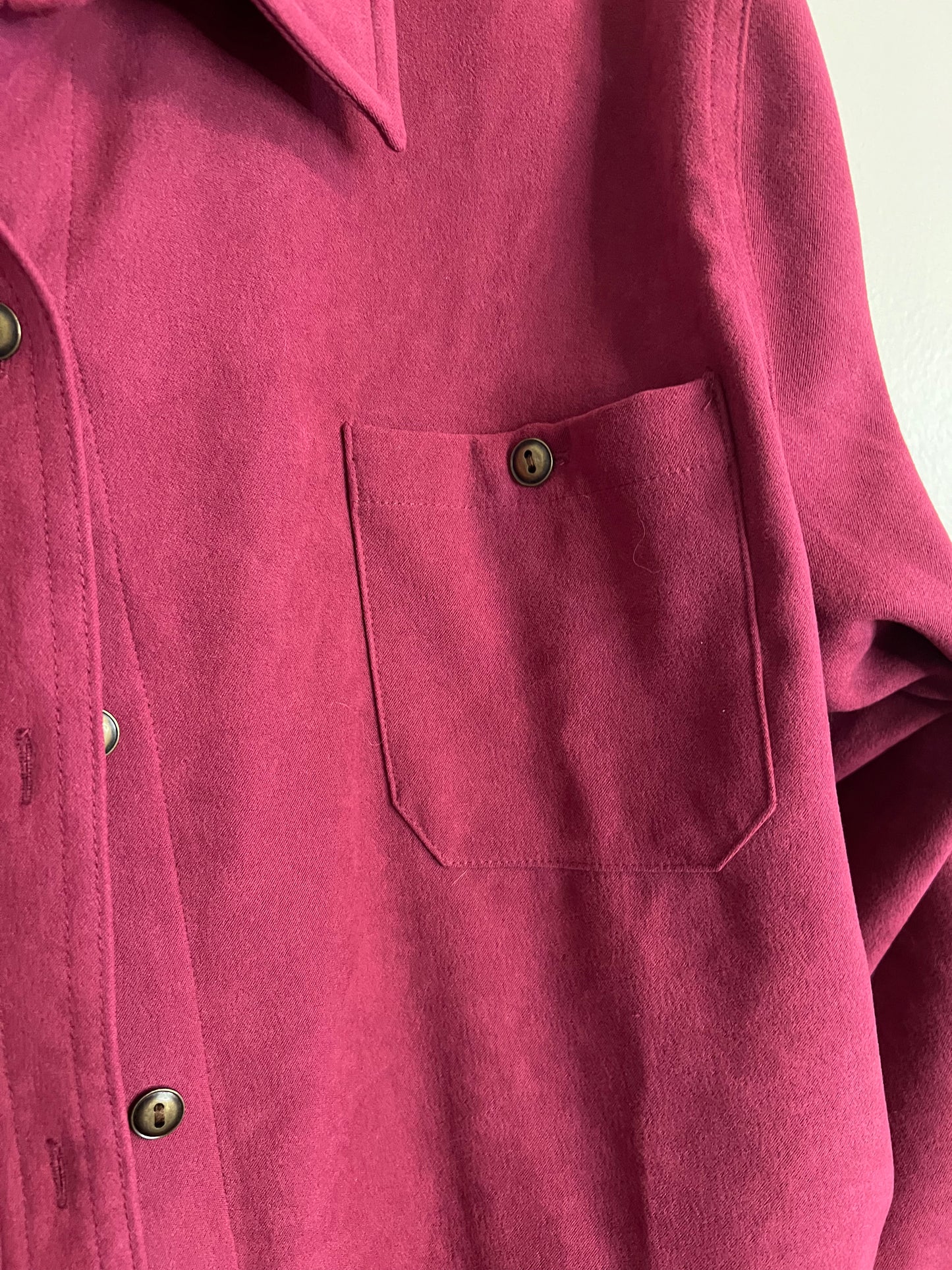 Vintage Joanna Maroon Suede Button Down Shirt