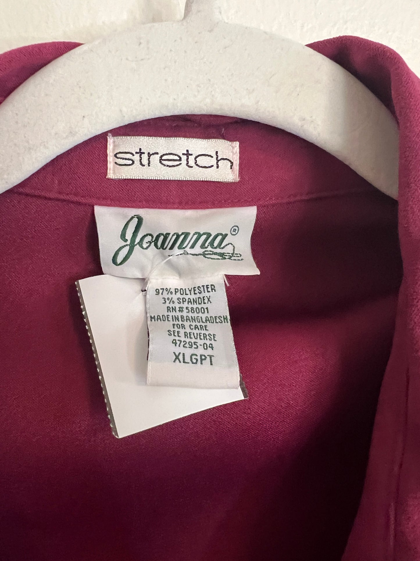 Vintage Joanna Maroon Suede Button Down Shirt