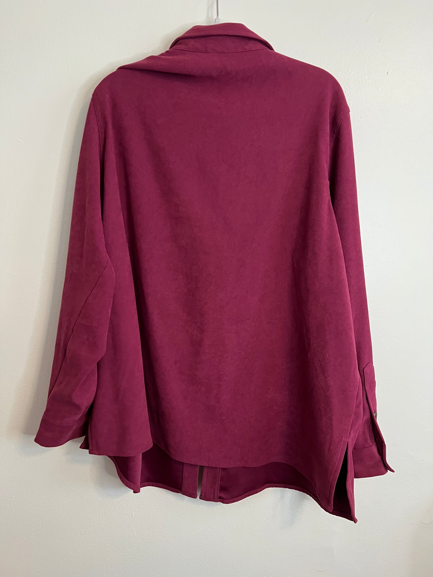 Vintage Joanna Maroon Suede Button Down Shirt