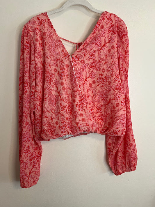 Midnight&Sky Patterned Cropped Blouse