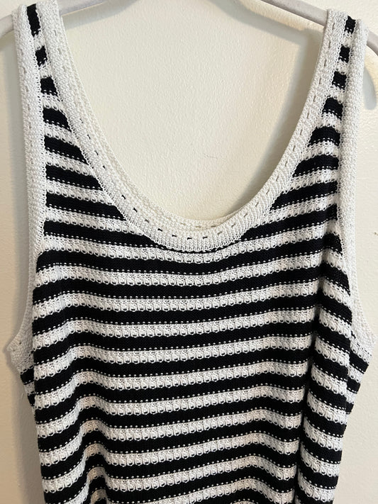 Nine West Crocheted Black and White Dress