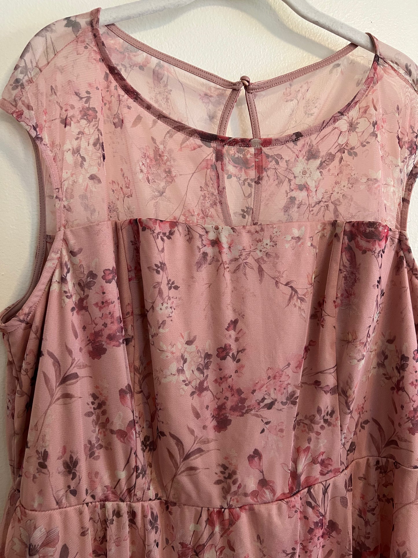 Candalite Pink Floral Mesh Dress