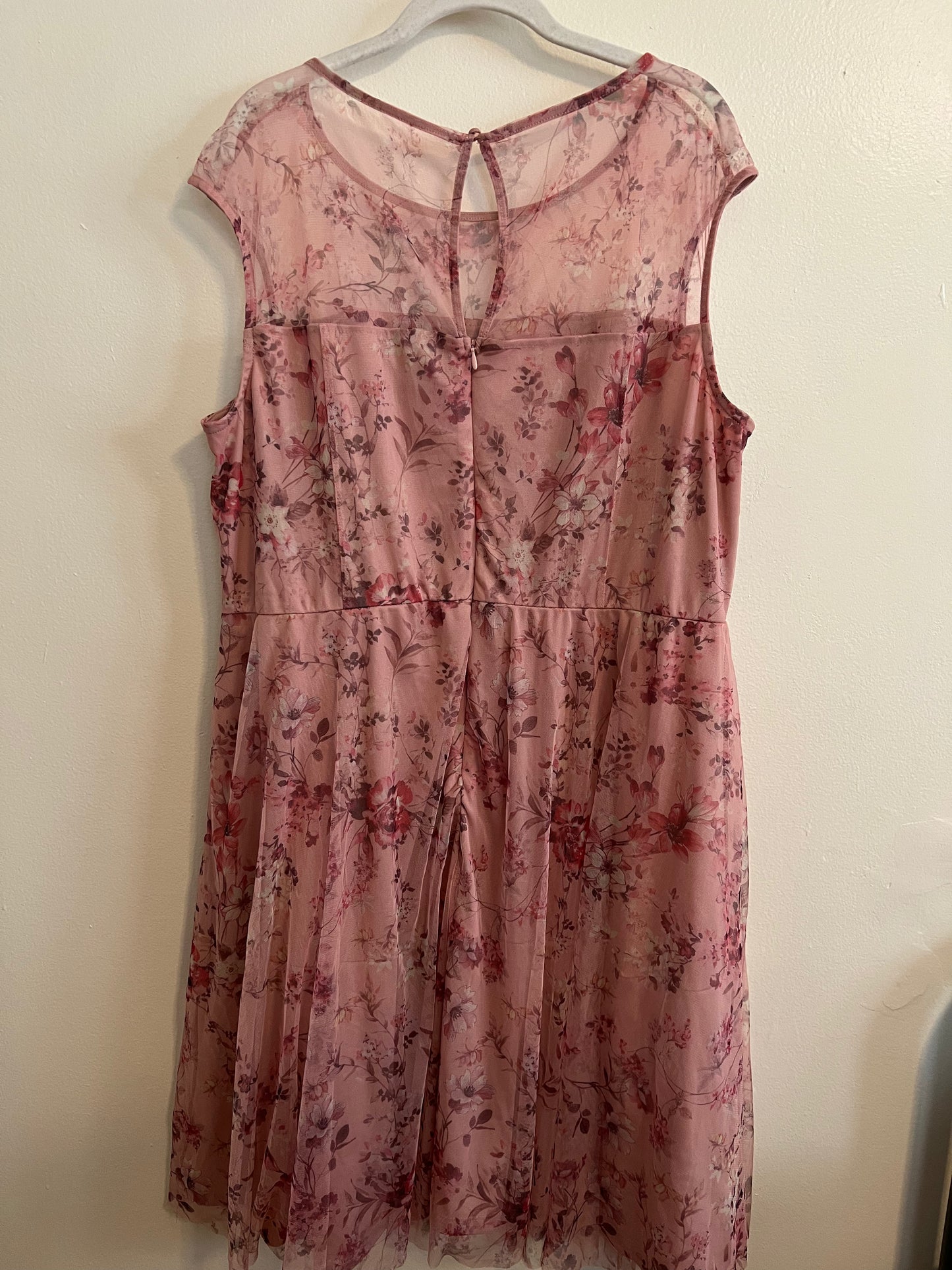 Candalite Pink Floral Mesh Dress