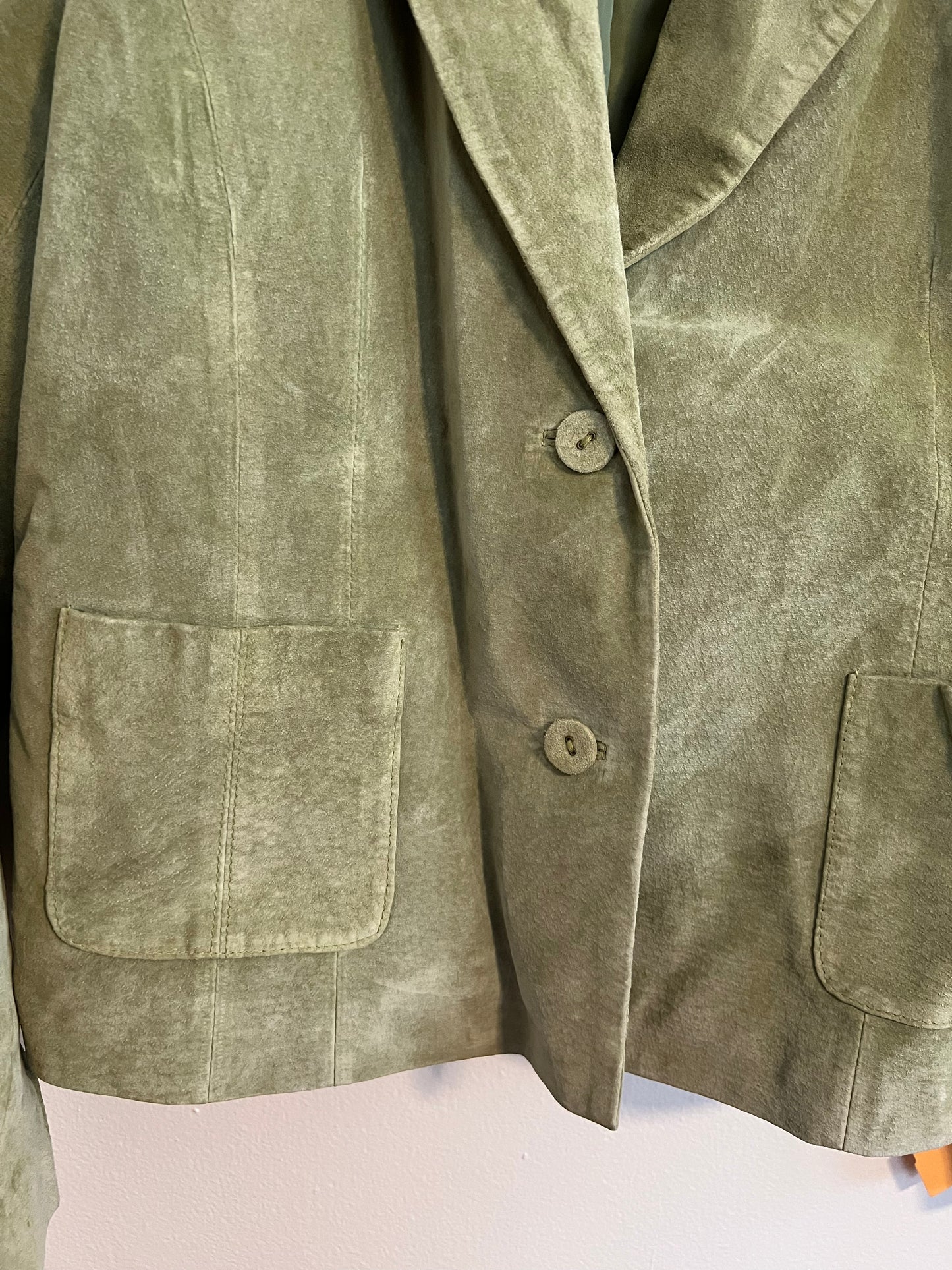 Alfani Green Suede Leather Jacket