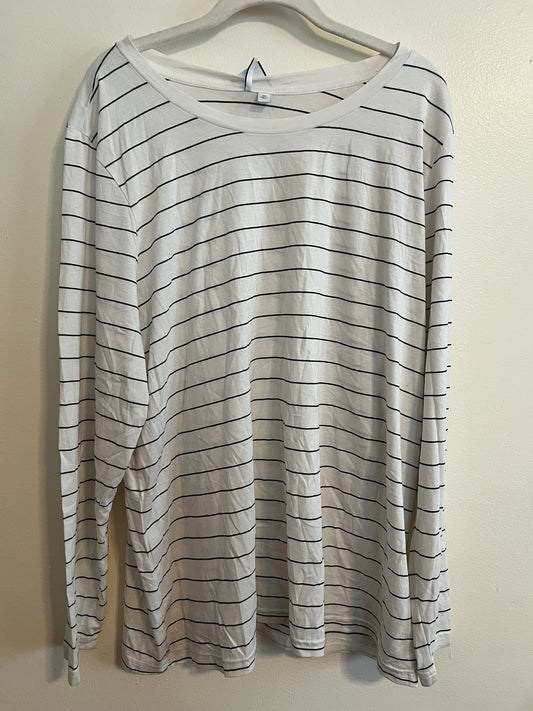 Nordstrom White and Black Striped Long Sleeve T-shirt