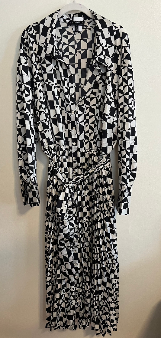 Eloquii Black and White Maxi Dress