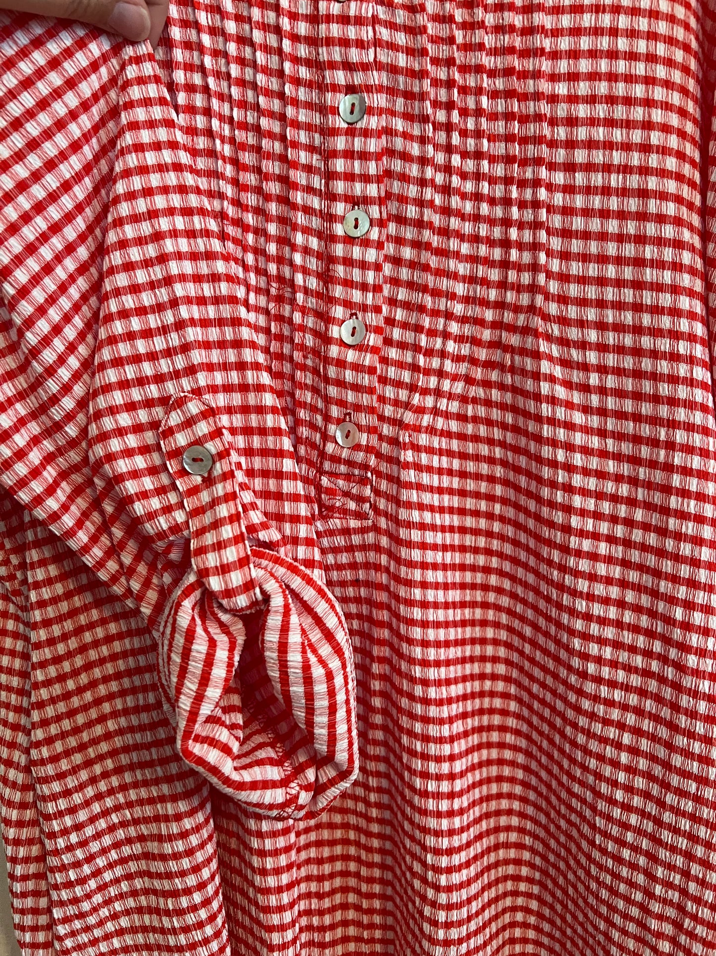 Ruby Rd Red and White Gingham Top
