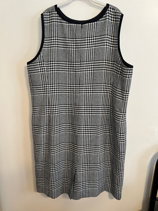 Talbots Black and White Plaid Dress