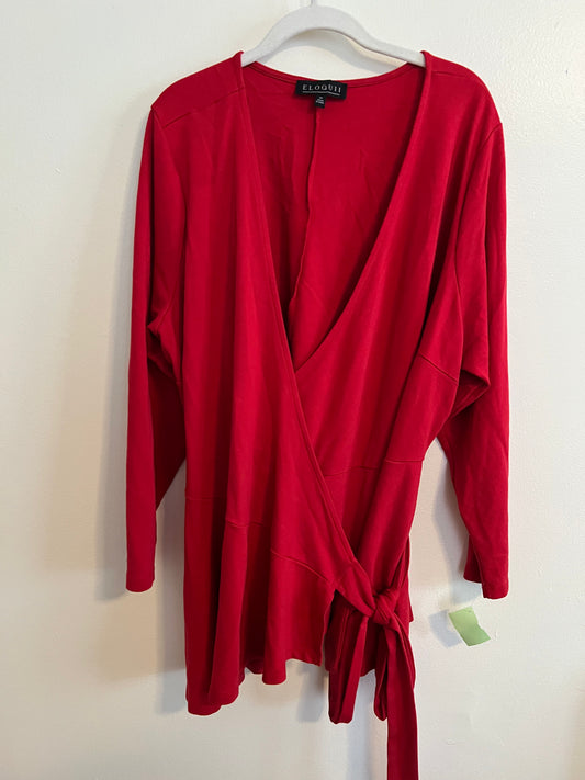Eloquii Red Wrap Sweater