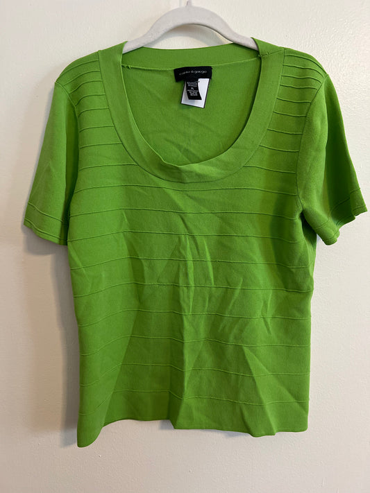 Cable&Gauge Green Ribbed Top