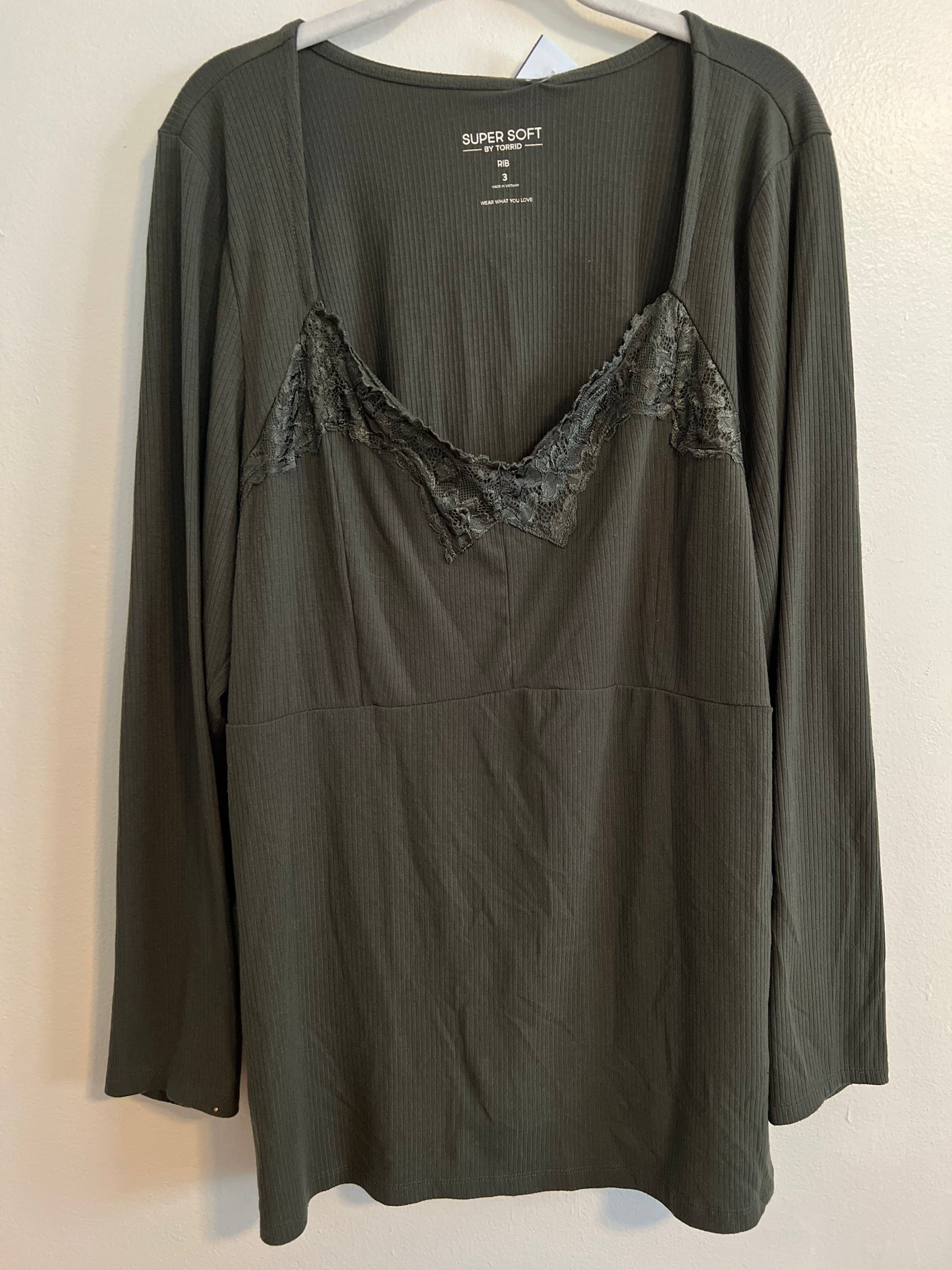Torrid Super Soft Long Sleeve w/Lace Detail
