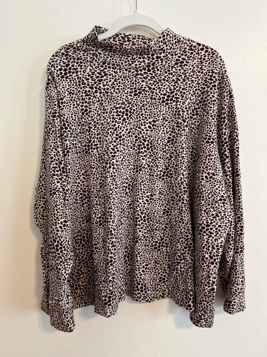 Land's End Animal Print Turtleneck