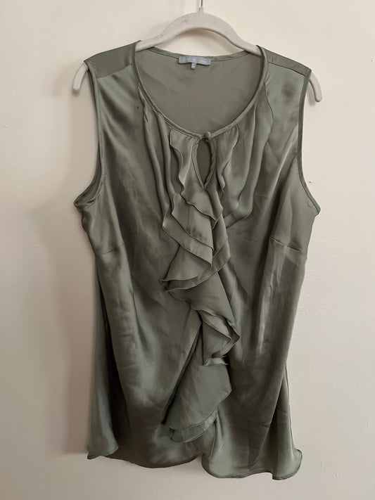 Violet&Claire Green Ruffle Tank