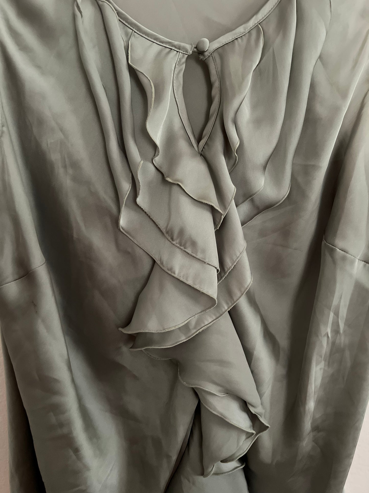 Violet&Claire Green Ruffle Tank