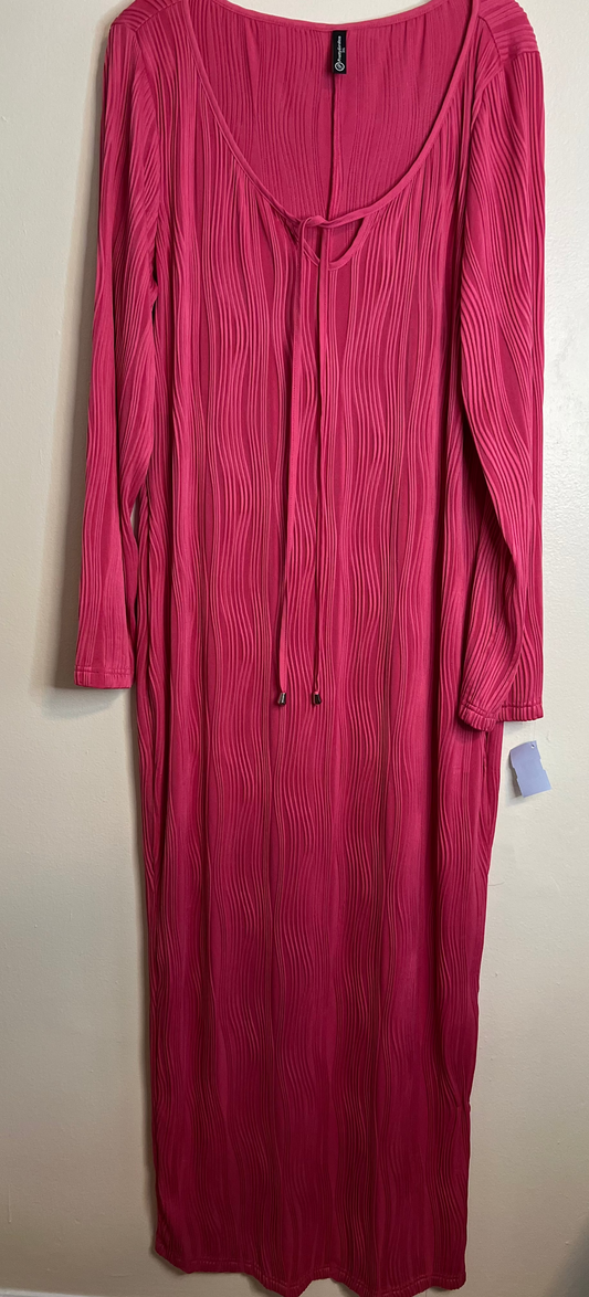 Pretty Garden Pink Textured Maxi Dress