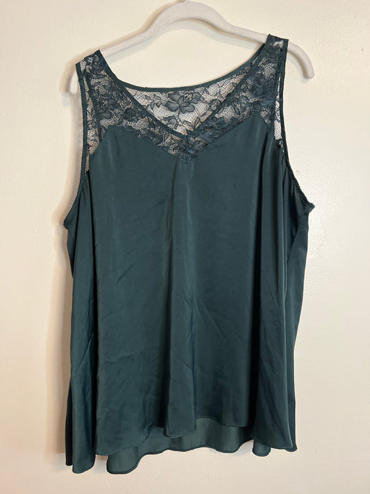 Torrid teal Tank with Lace Detail
