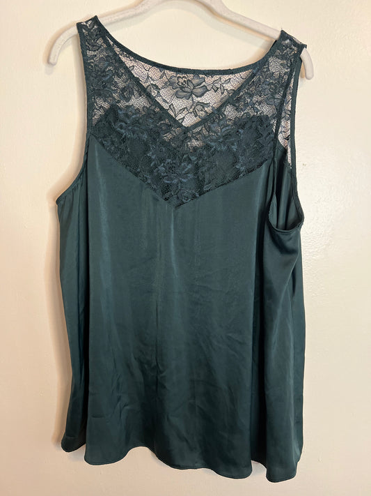 Torrid teal Tank with Lace Detail