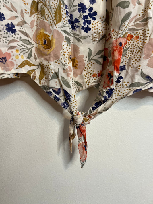 Torrid Floral Shirt with Tie detail