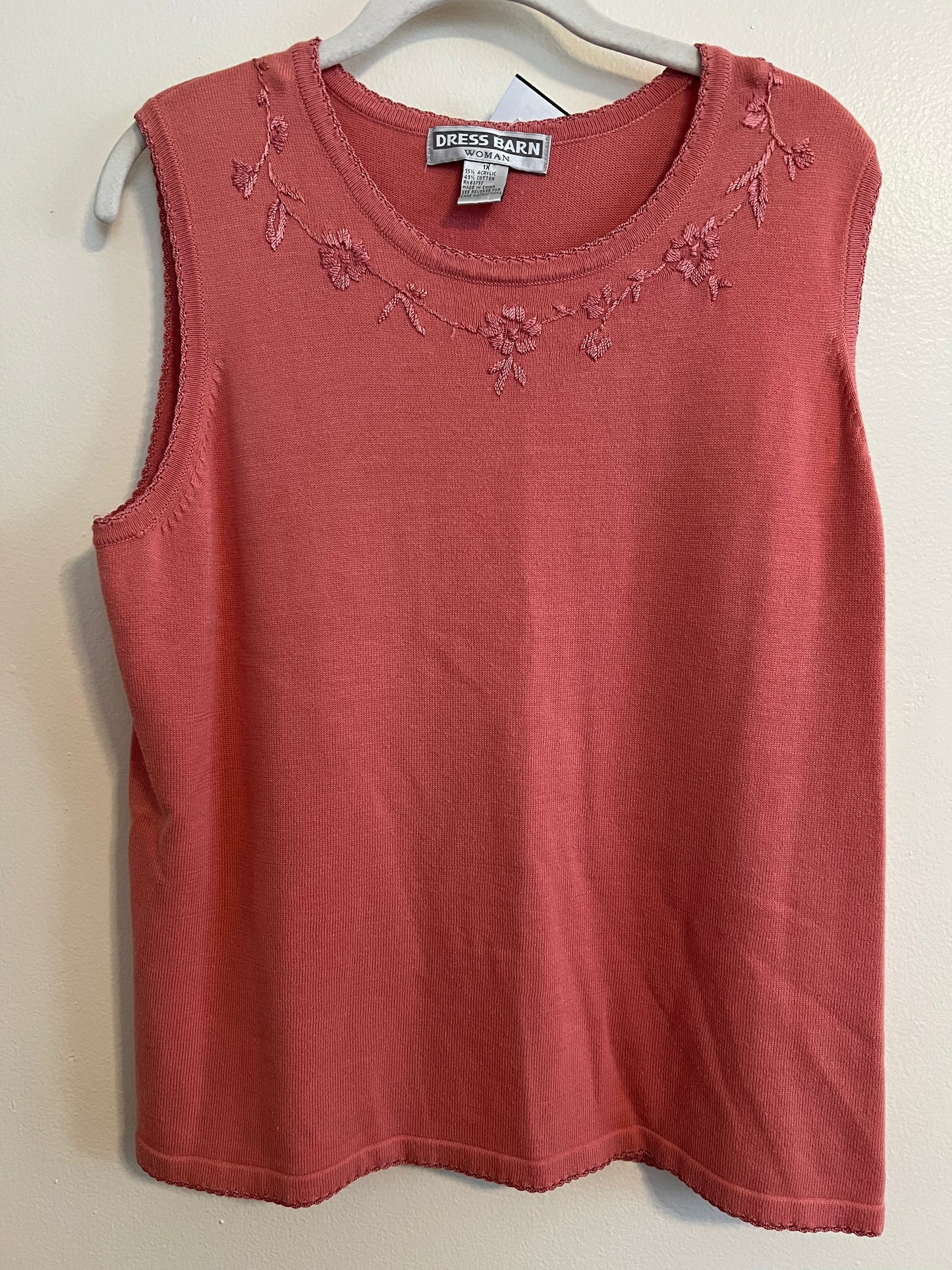 Dressbarn Knit Tank with embroidery