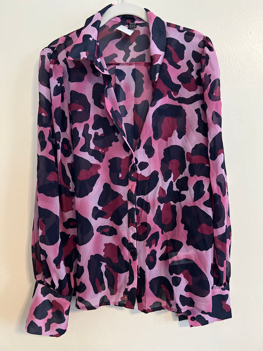 Shein Cheetah Print Blouse