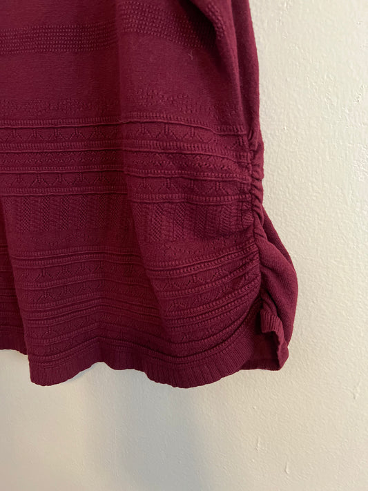 Lane Bryant Maroon Short Sleeve Sweater