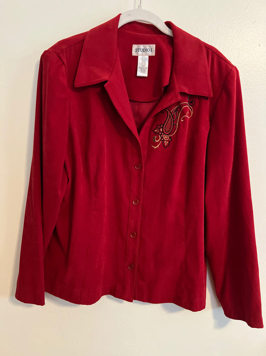 Vintage Studio 1 Red Suede Shirt
