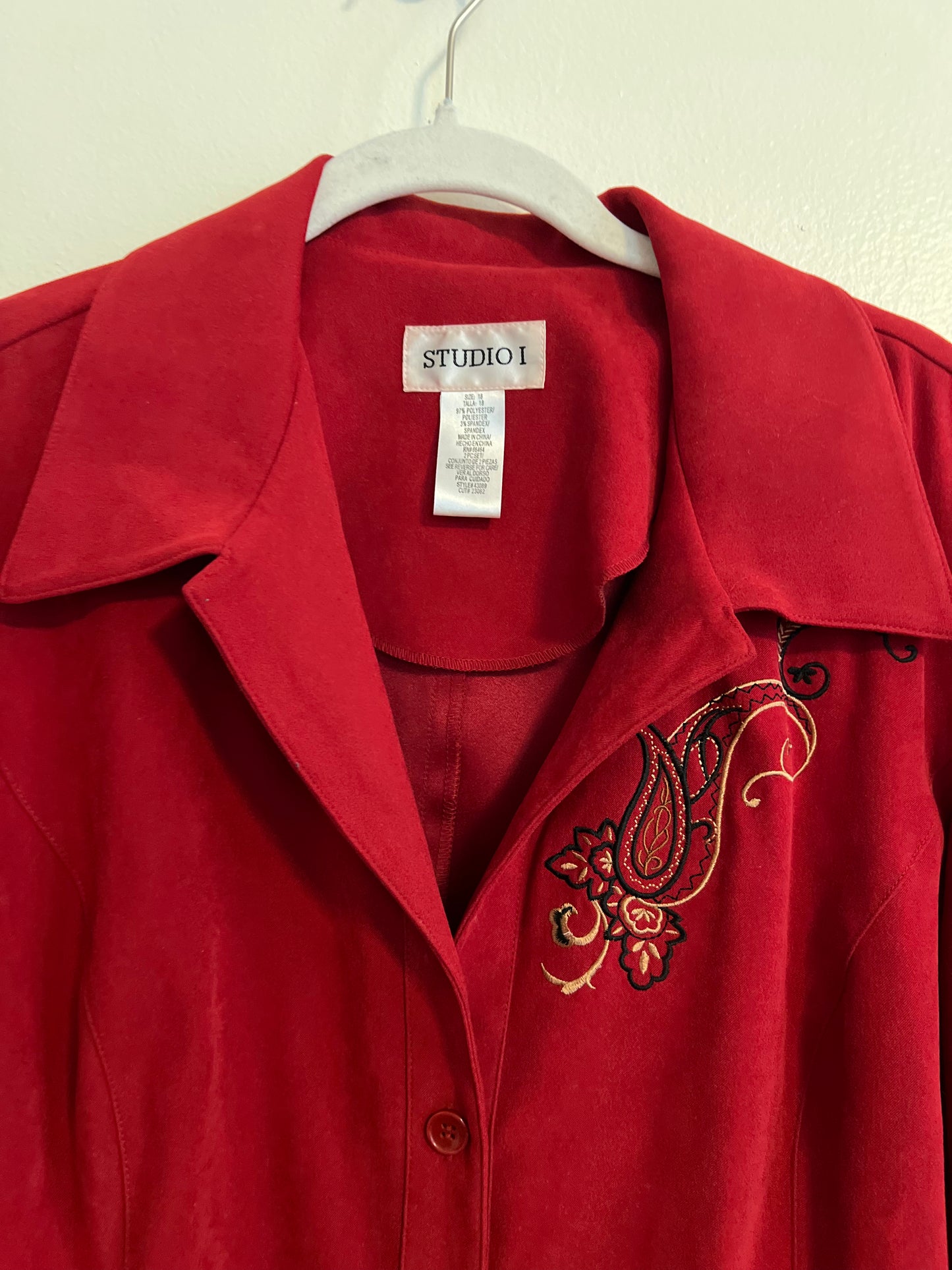 Vintage Studio 1 Red Suede Shirt