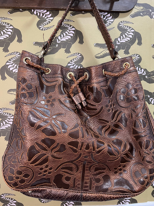 Antonio Milani Brown Leather Tote Bag