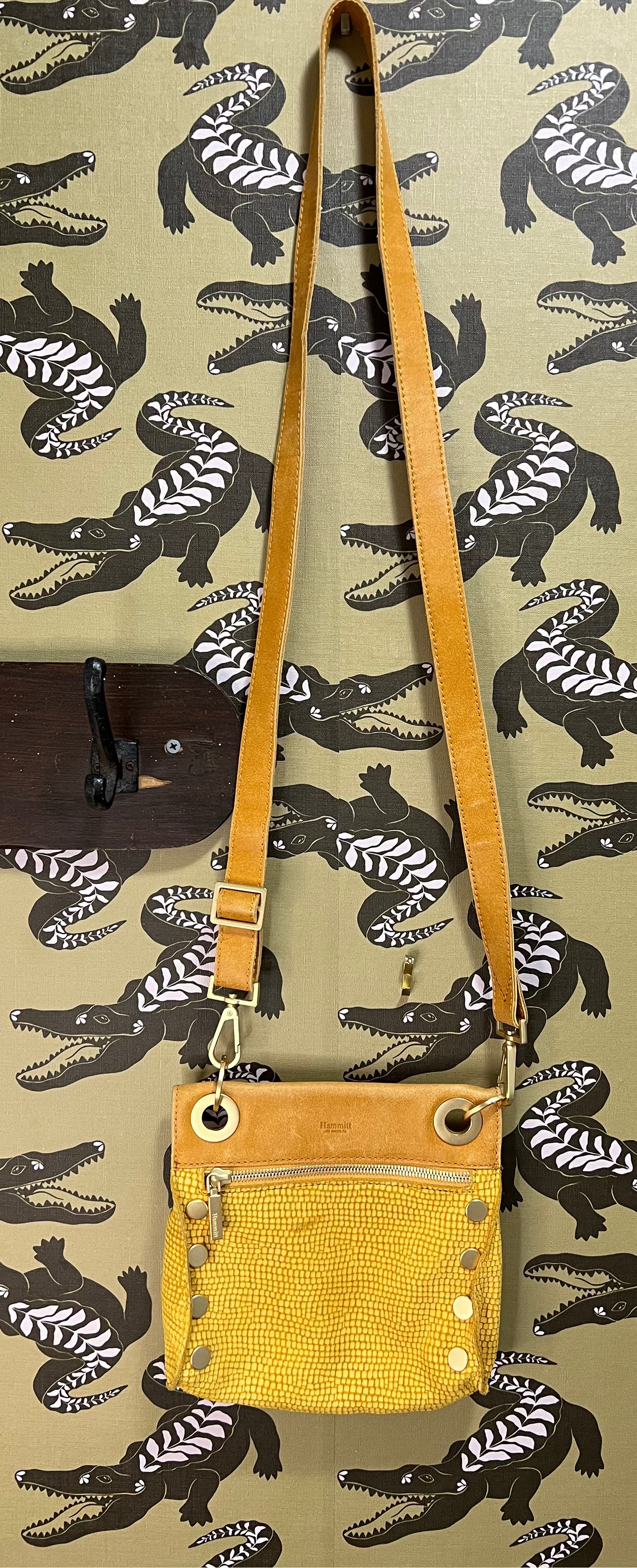 Hammit Yellow Leather Crossbody Bag