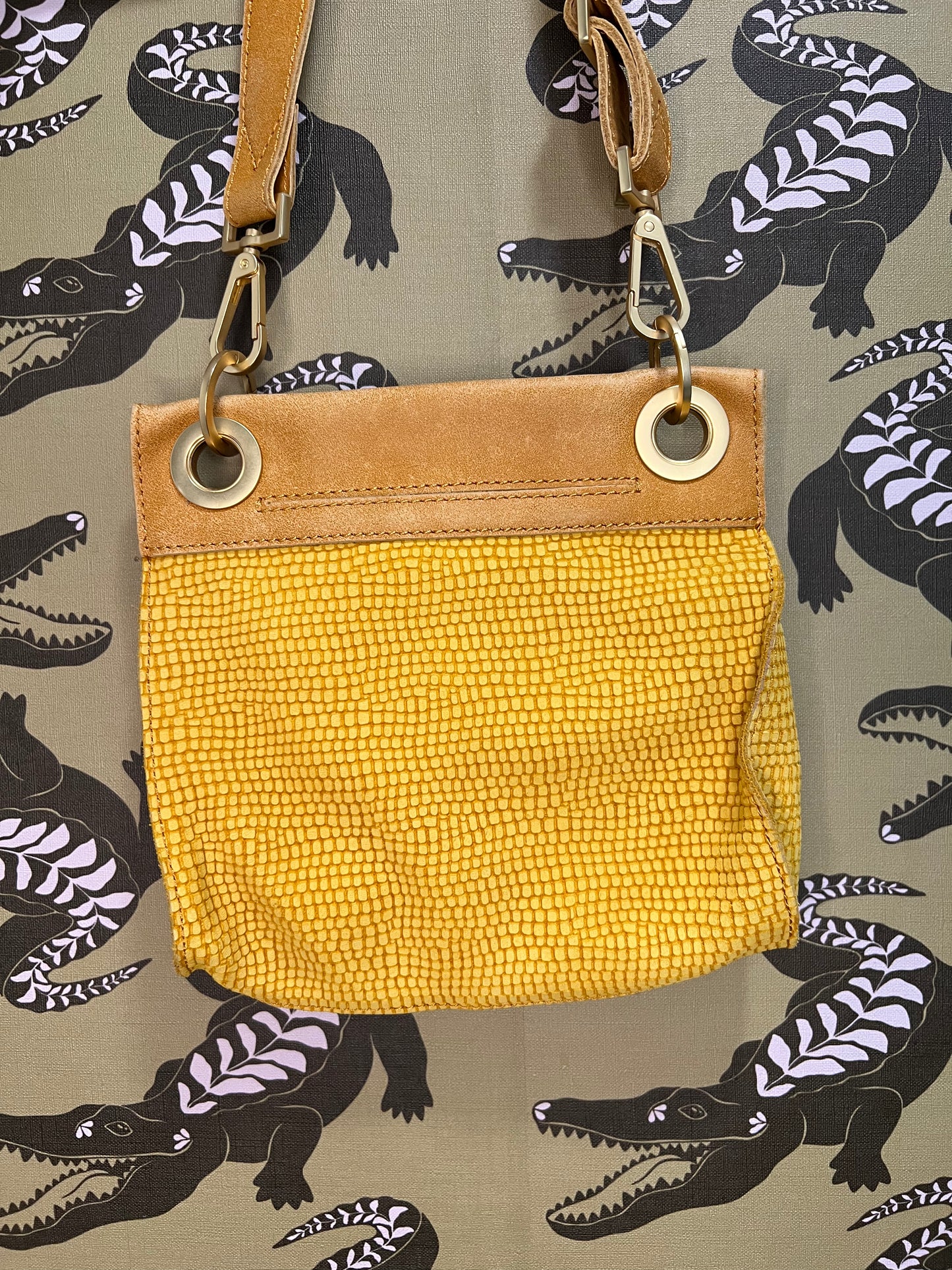 Hammit Yellow Leather Crossbody Bag