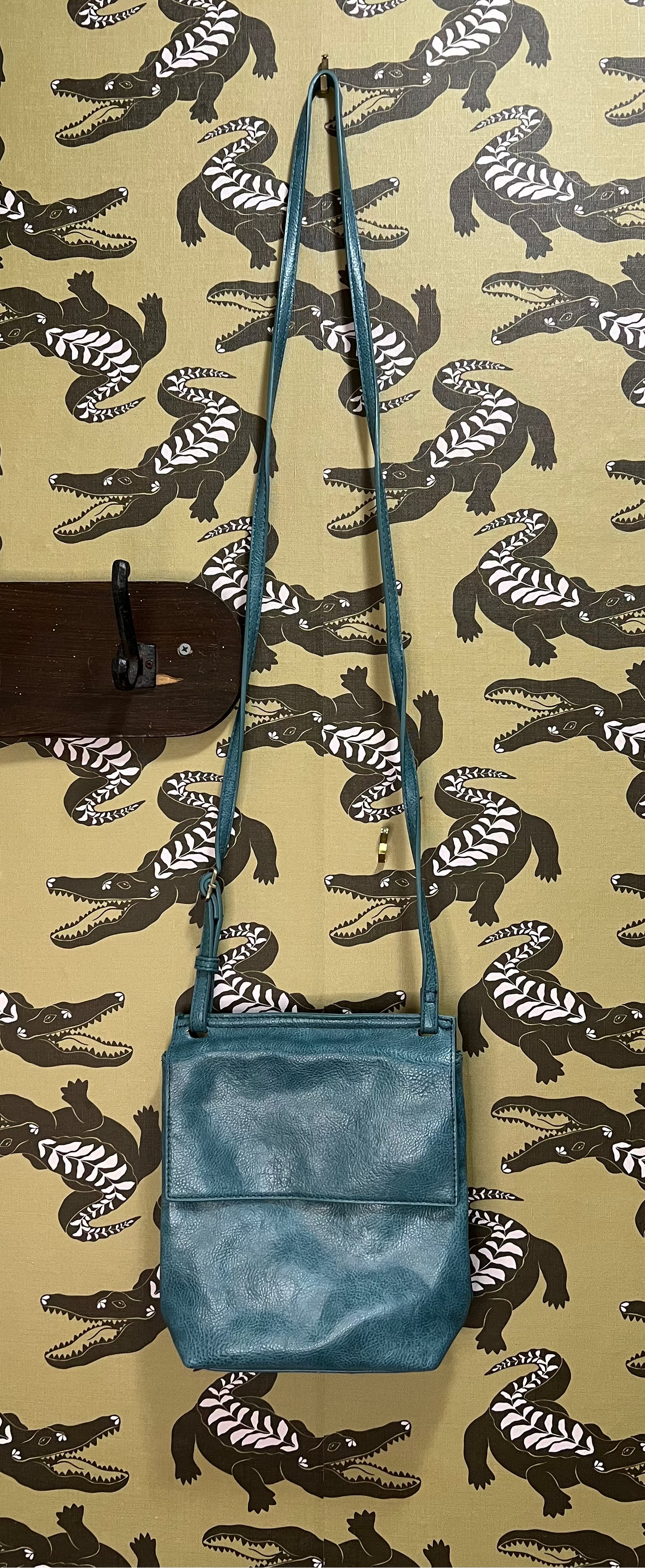 Joy Susan Teal Leather Crossbody