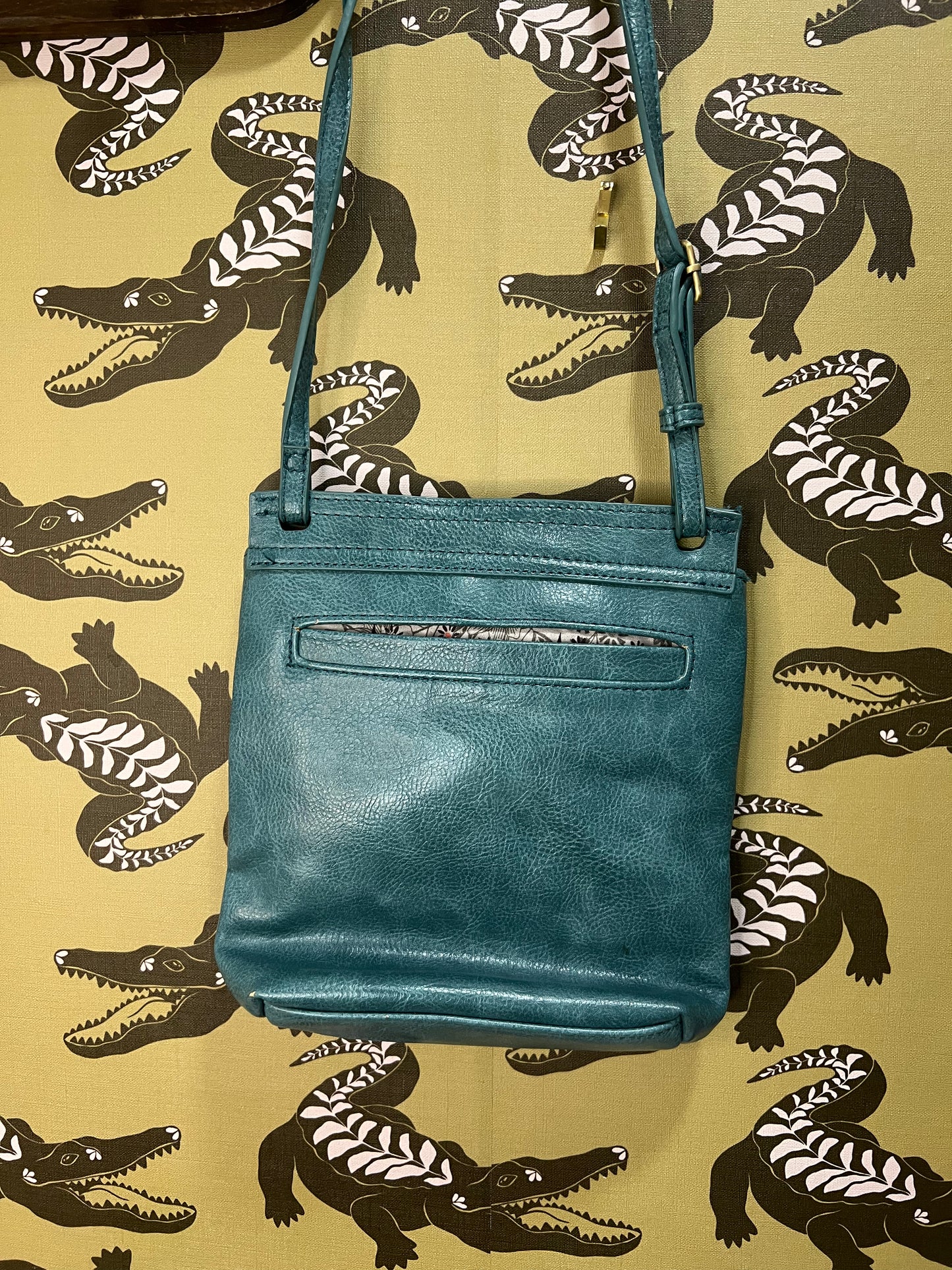 Joy Susan Teal Leather Crossbody