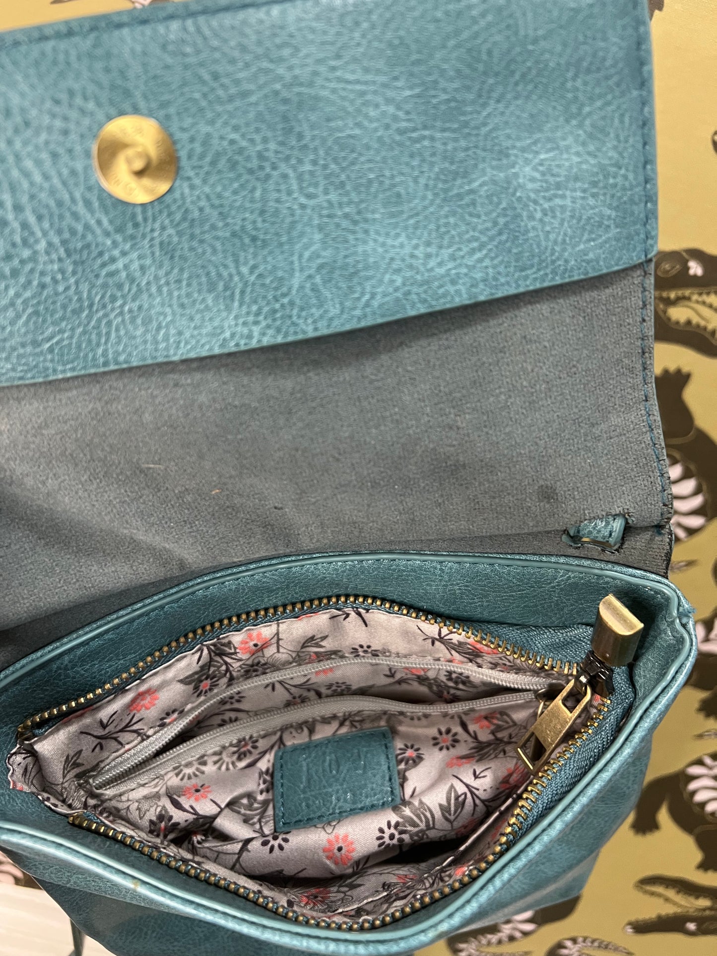 Joy Susan Teal Leather Crossbody