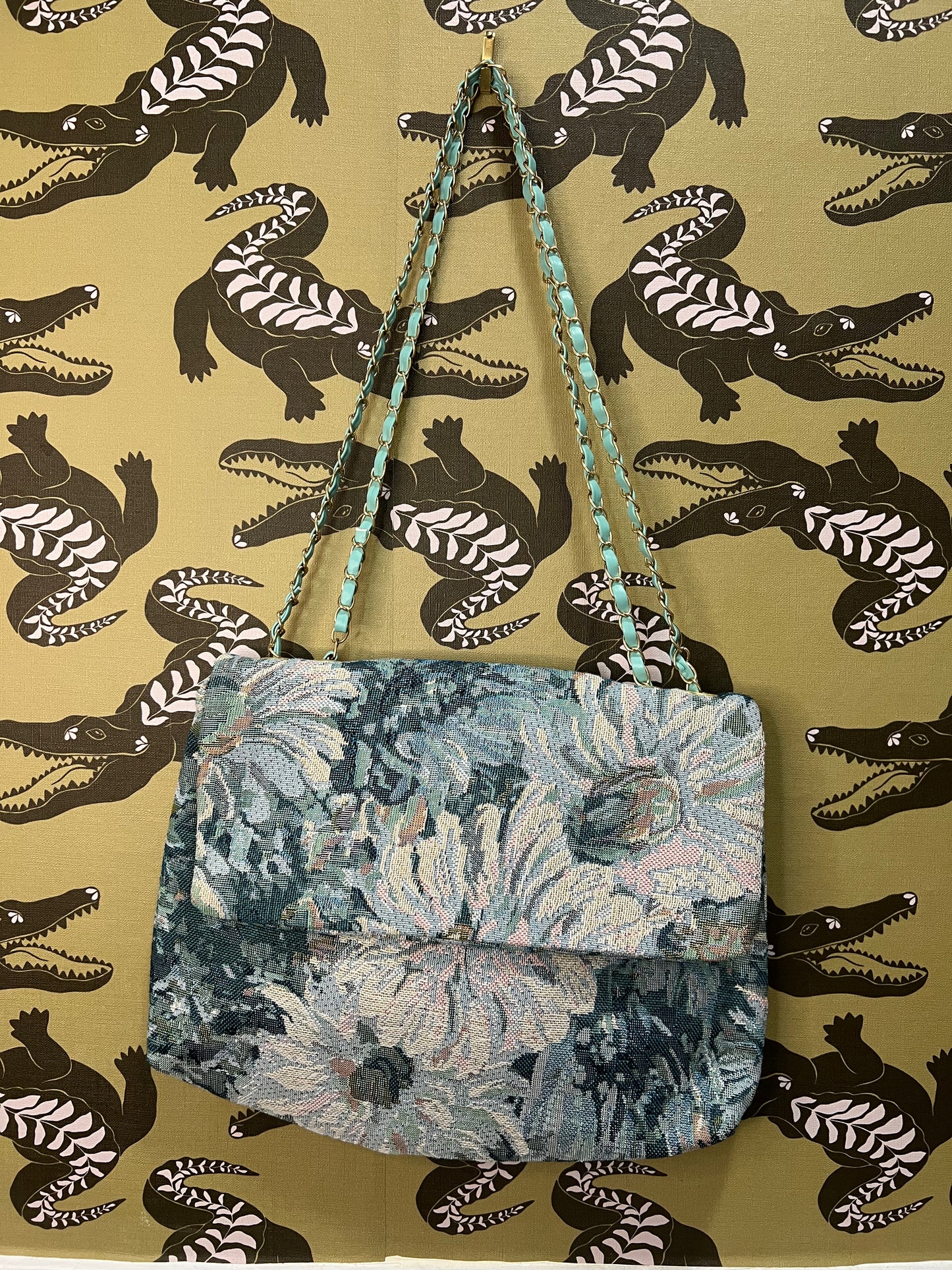 Blue Floral "Grandma" Bag