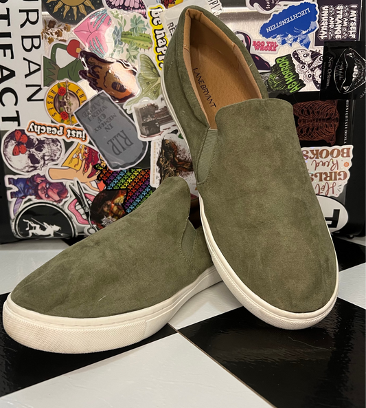 Lane Bryant Green Suede Shoes