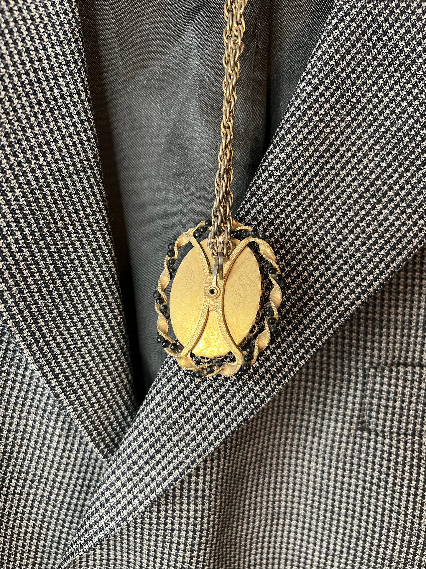 Vintage Necklace with Victorian Lady