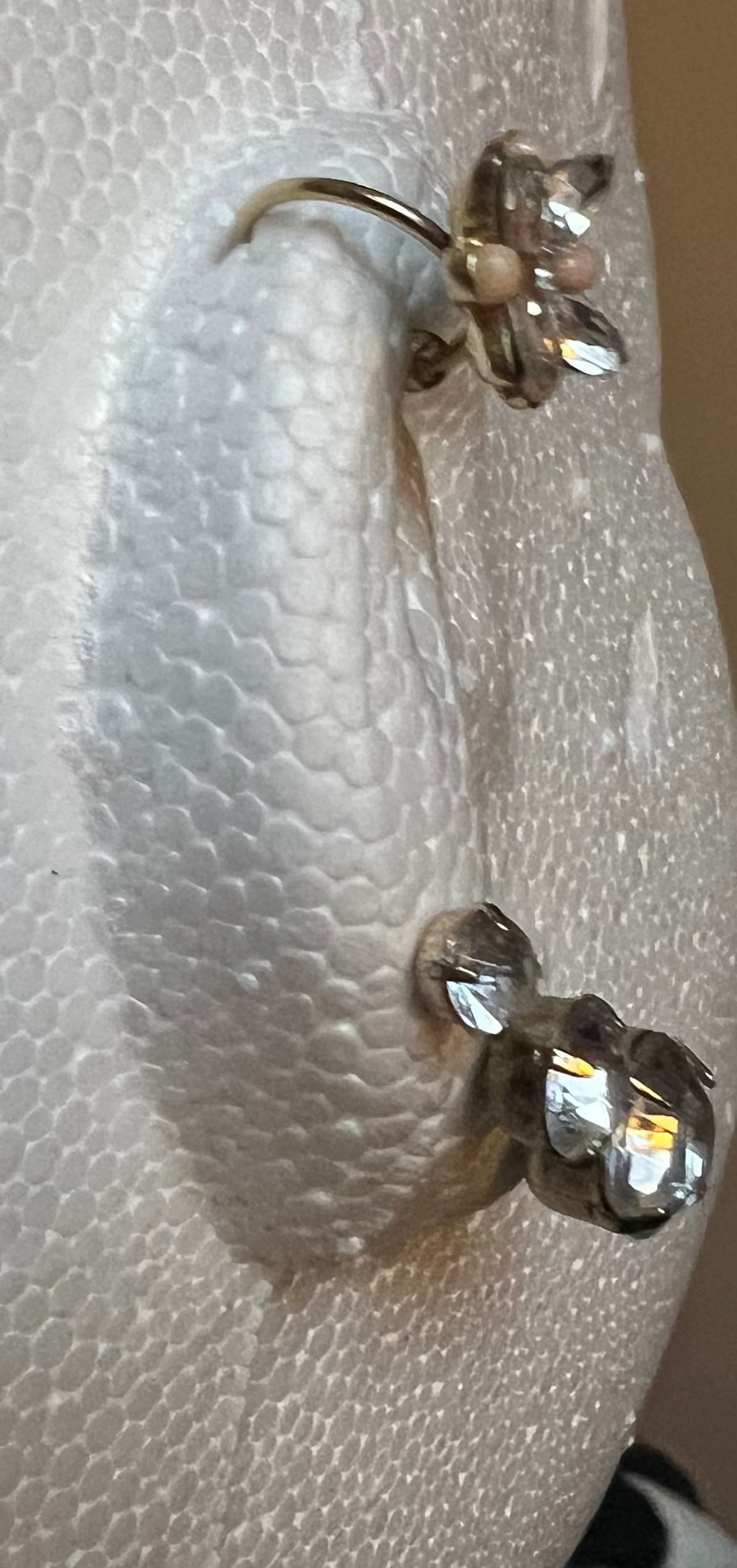 Earring Stack with Flower Ear Cuff