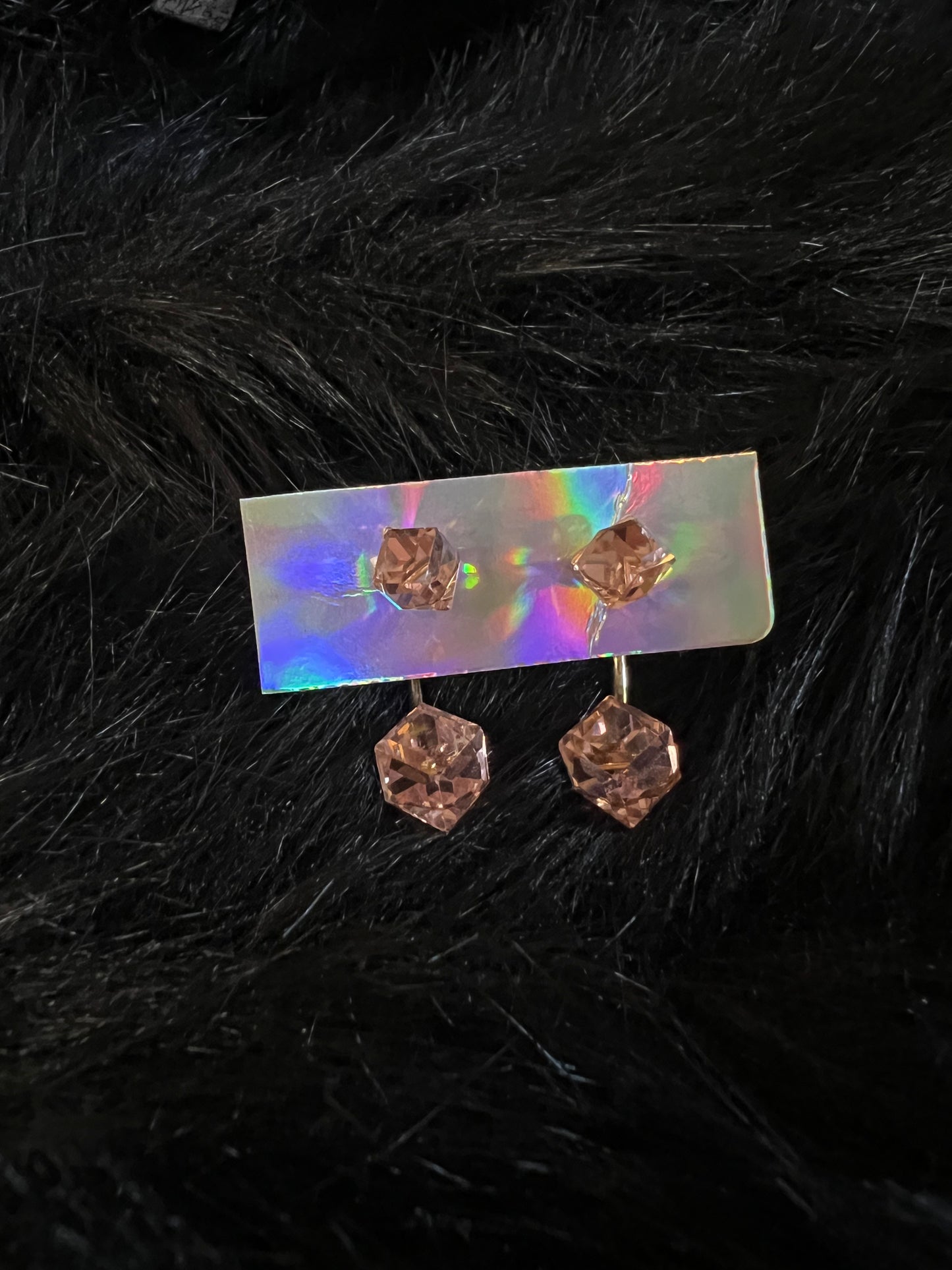 Pink Cube Earrings
