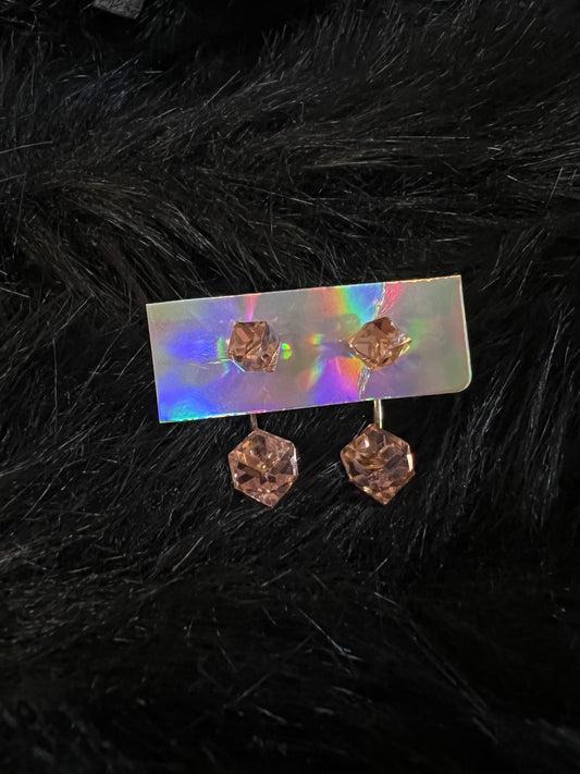 Pink Cube Earrings