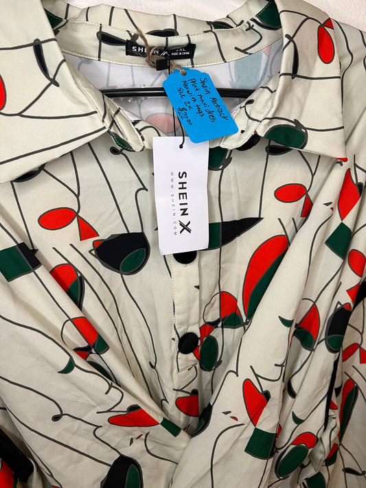 Shein Patterned Maxi Dress with Velvet Details