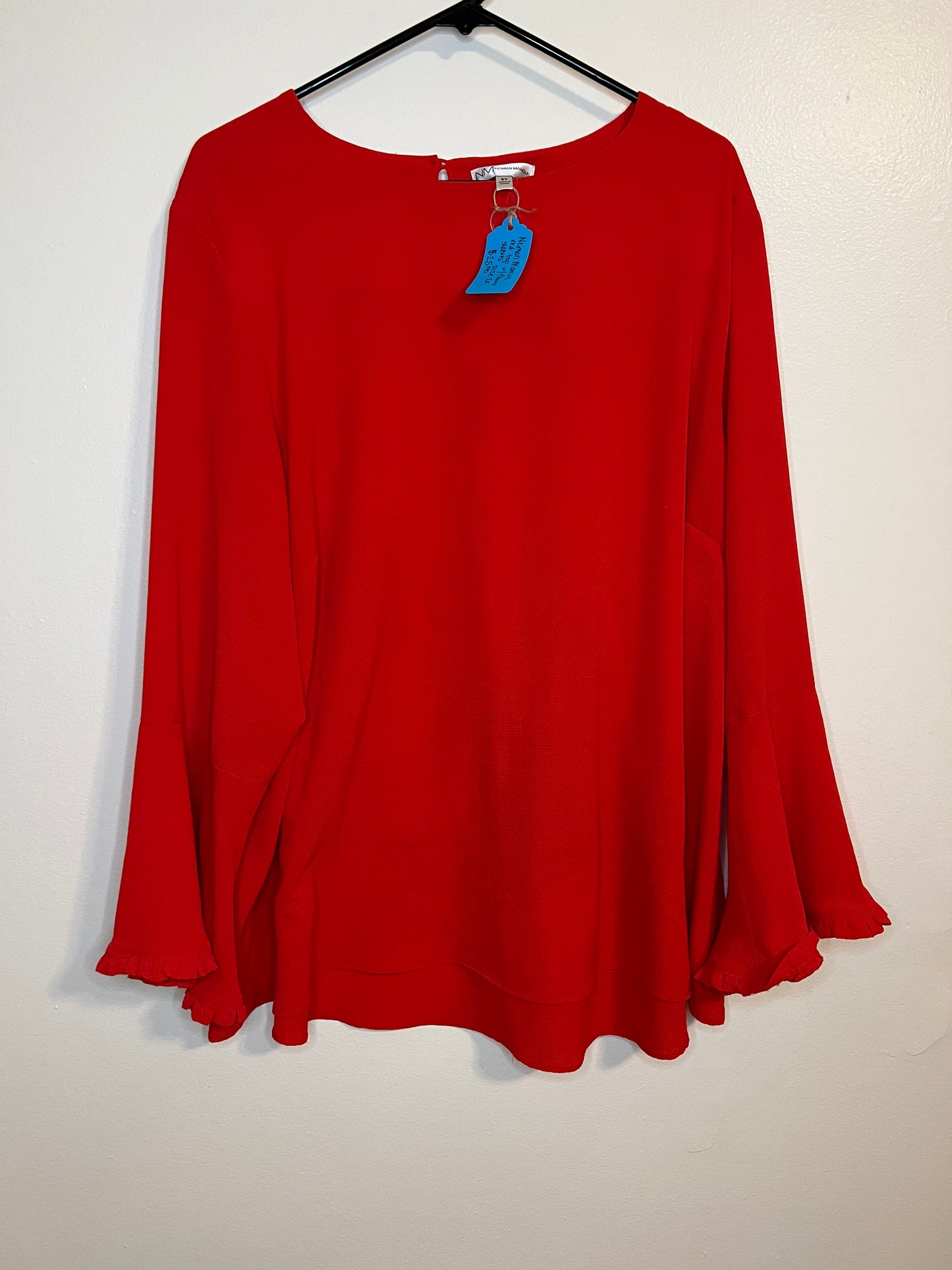 Neiman Marcus Red Blouse