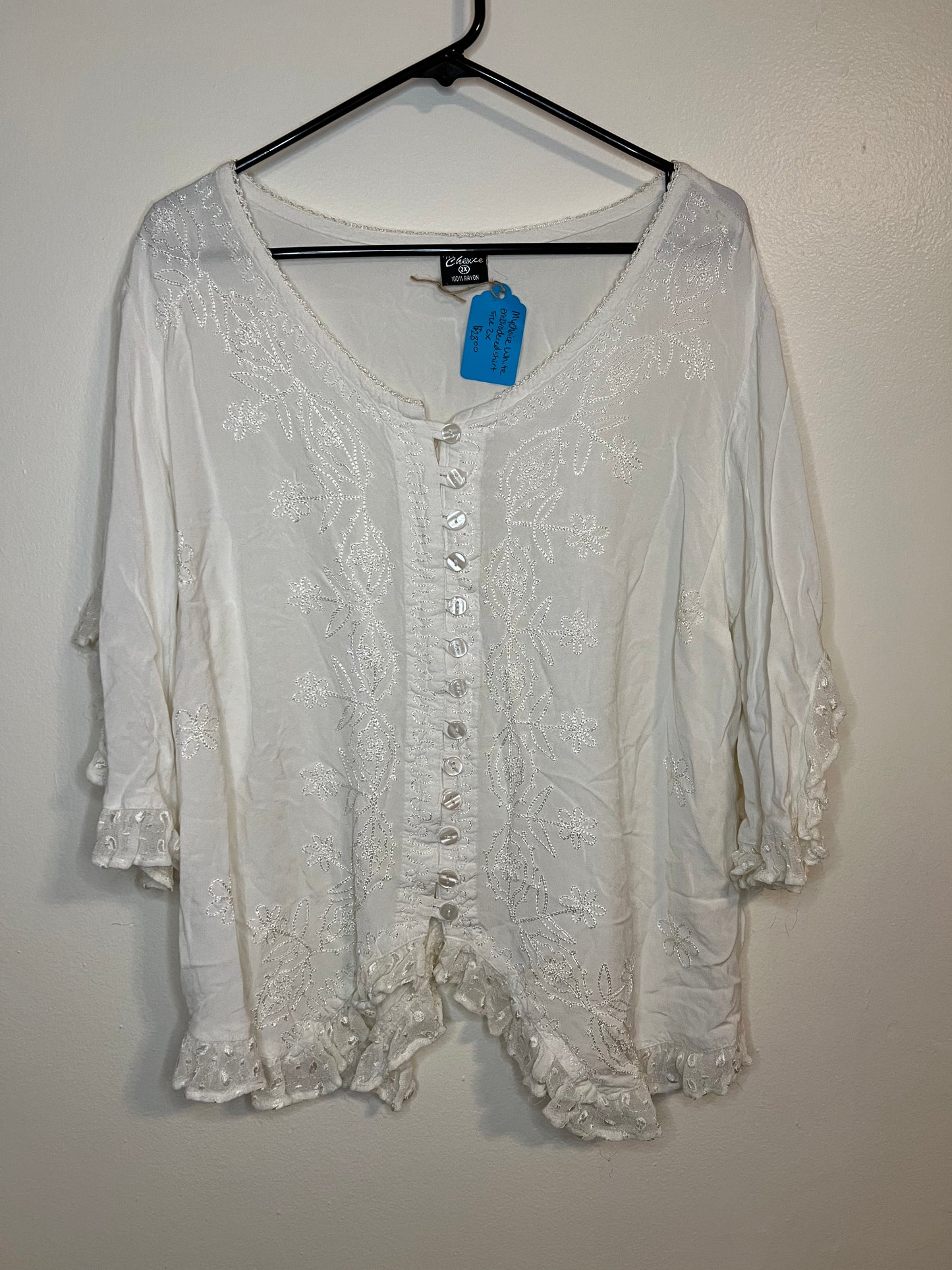 MyChoice White Top with embroidery