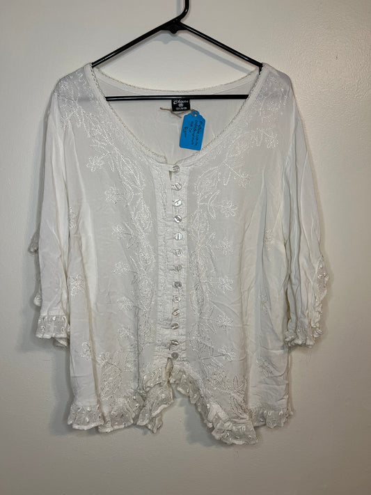 MyChoice White Top with embroidery