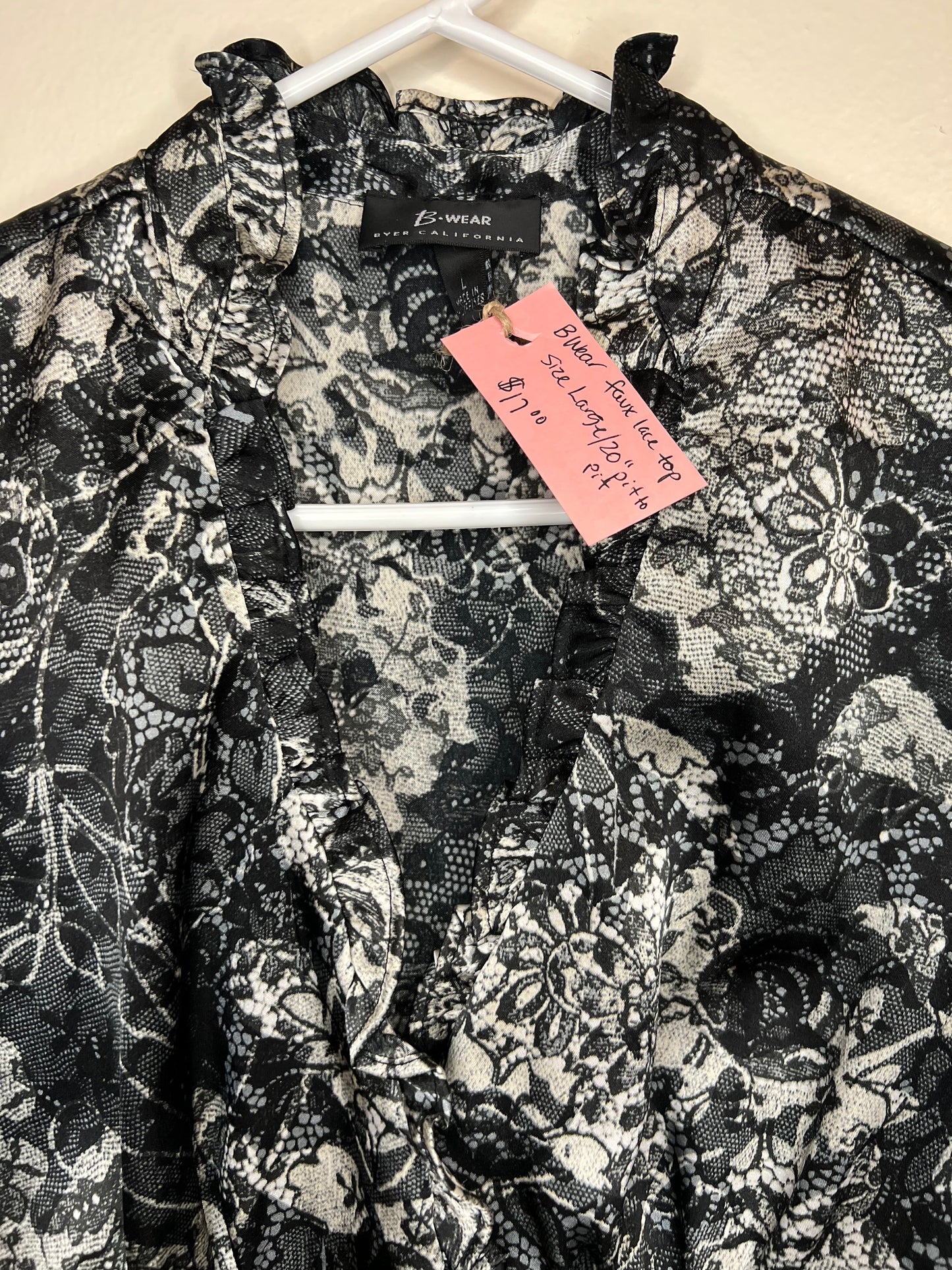 B Wear Faux Lace Y2K Blouse