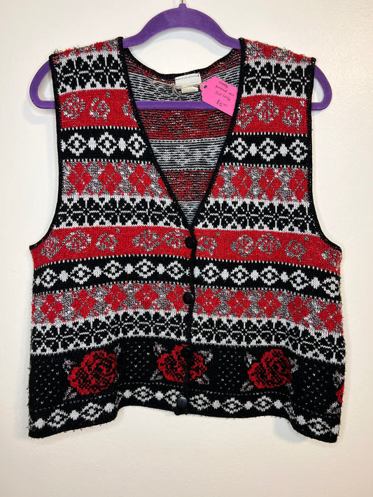 Vintage Patterned Rose Vest