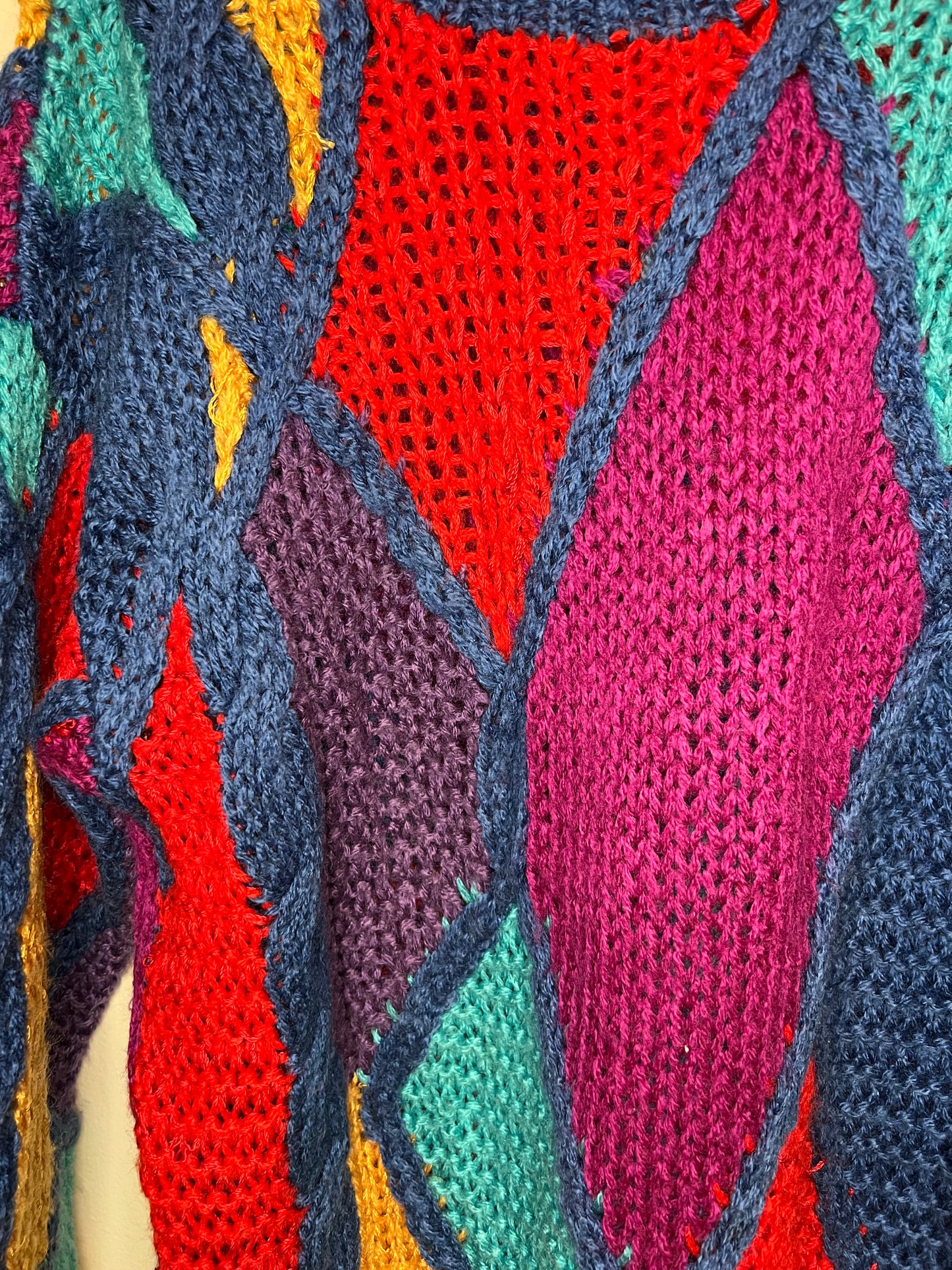 Vintage Joseph Le Bon Sportique Crocheted Diamond Sweater