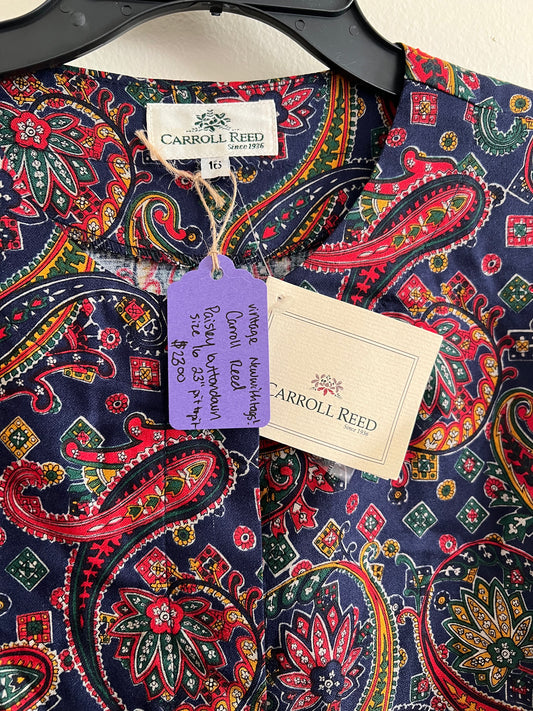 Vintage Carroll Reed Paisley Blouse